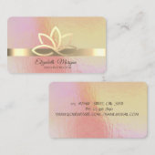 Modern Holographic, Gold Stripe, Gold Lotus Visitekaartje (Voorkant / Achterkant)