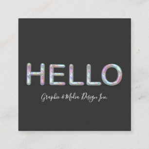Modern Holographic Hallo 3D Letters Visitekaartje