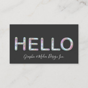Modern Holographic Hallo 3D Letters Visitekaartje