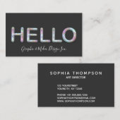 Modern Holographic Hallo 3D Letters Visitekaartje (Voorkant / Achterkant)