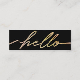 Modern Holographic Hallo Script Mini Visitekaartje