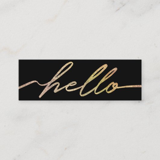Modern Holographic Hallo Script Mini Visitekaartje (Voorkant)