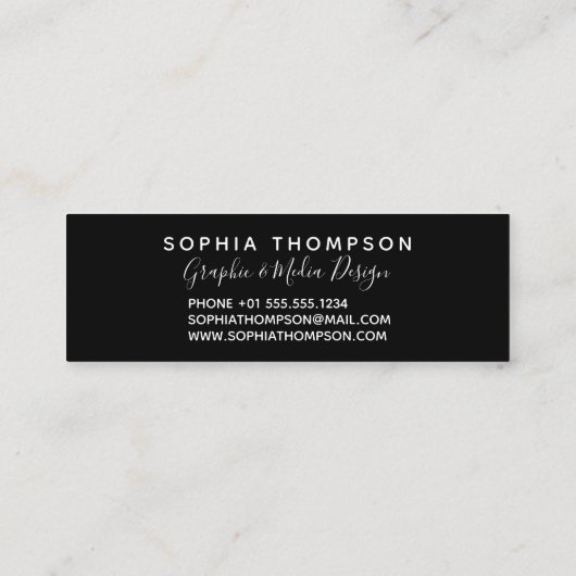 Modern Holographic Hallo Script Mini Visitekaartje (Achterkant)