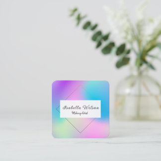 Modern Holographic Makeup Artist Colorful Vierkante Visitekaartje