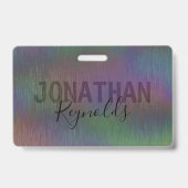 Modern Holographic Metal Name Monogram - Badge (Achterkant)