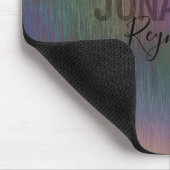 Modern Holographic Metal Name Monogram - Mousepad Muismat (Hoek)
