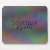 Modern Holographic Metal Name Monogram - Mousepad Muismat (Voorkant)