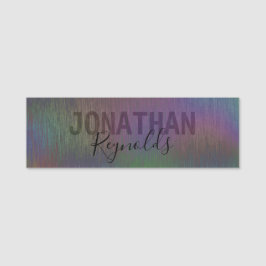 Modern Holographic Metal Name Monogram Naamplaatje