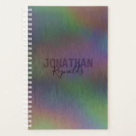 Modern Holographic Metal Name Monogram - Planner