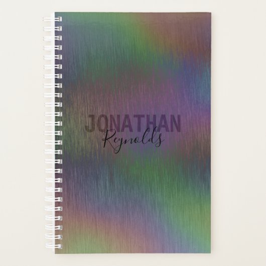 Modern Holographic Metal Name Monogram - Planner (Voorkant)