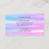 Modern Holographic Pink Flamingo Visitekaartje (Achterkant)