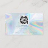 Modern Holographic QR Code Script Visitekaartje (Achterkant)