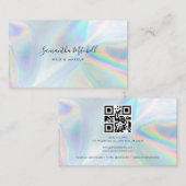 Modern Holographic QR Code Script Visitekaartje (Voorkant / Achterkant)