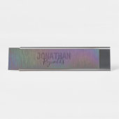 Modern Holographic Rainbow Metal - Desk Name Bord Bureau Naambordje (Voorkant)