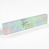 Modern Holographic Rainbow Pastel Desk Naambordje