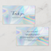 Modern Holographic Script Business Thank You Visitekaartje (Voorkant / Achterkant)