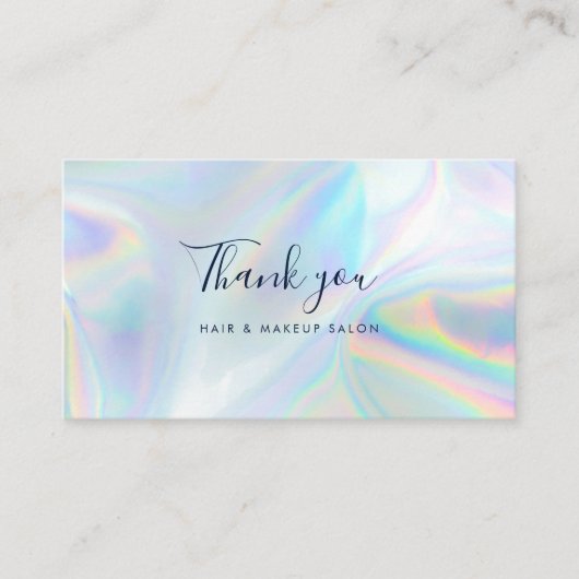 Modern Holographic Script Business Thank You Visitekaartje (Voorkant)
