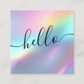 Modern Holographic Script Hello Beauty Branding Vierkante Visitekaartje (Voorkant)