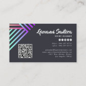 Modern Holographic Stripe QR Business Card Visitekaartje (Achterkant)