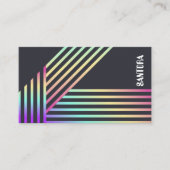 Modern Holographic Stripe QR Business Card Visitekaartje (Voorkant)