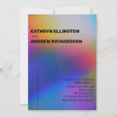 Modern Holographic Wedding Invitation Kaart (Voorkant)