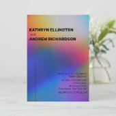 Modern Holographic Wedding Invitation Kaart (Staand voorkant)