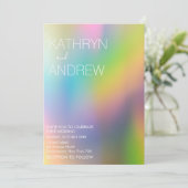 Modern Holographic Wedding Invitation Kaart (Staand voorkant)