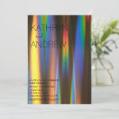 Modern Holographic Wedding Invitation Kaart (Staand voorkant)