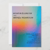 Modern Holographic Wedding Invitation Kaart (Voorkant)