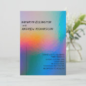 Modern Holographic Wedding Invitation Kaart (Staand voorkant)