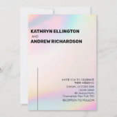 Modern Holographic Wedding Invitation Kaart (Voorkant)