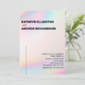 Modern Holographic Wedding Invitation Kaart (Staand voorkant)