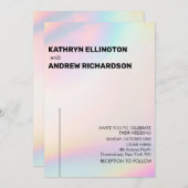 Modern Holographic Wedding Invitation Kaart (Voorkant / Achterkant)
