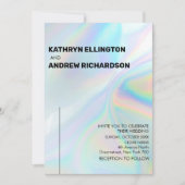 Modern Holographic Wedding Invitation Kaart (Voorkant)