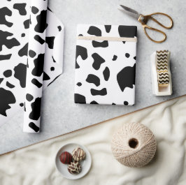 Modern Holstein Friesian Koe Animal Print Patroon Cadeaupapier
