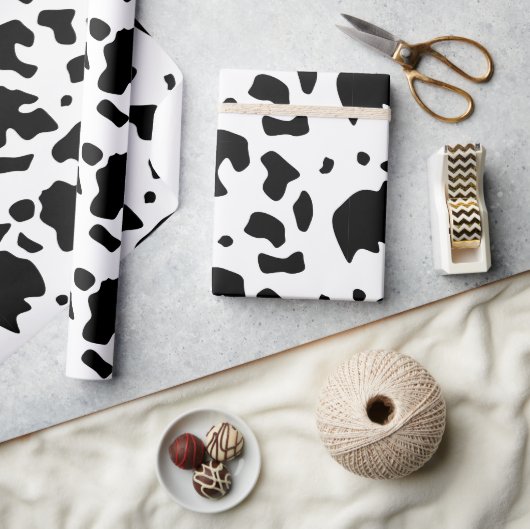 Modern Holstein Friesian Koe Animal Print Patroon Cadeaupapier (Crafts)