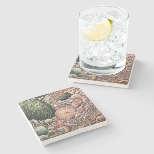 Modern Home Decor BEACH Stenen Onderzetter (Zijkant)