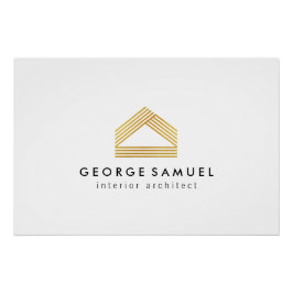 Modern Home Design | Abstract Logo on Light Ash Perfect Poster