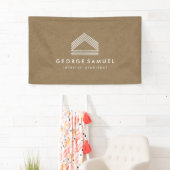 Modern Home Design | Abstract Logo on Wood Color Spandoek (Insitu)