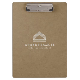 Modern Home Design | Abstract Logo on Wood Texture Klembord