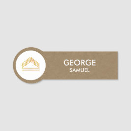 Modern Home Design | Abstract Logo on Wood Texture Naamplaatje