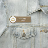 Modern Home Design | Abstract Logo on Wood Texture Naamplaatje (In situ)