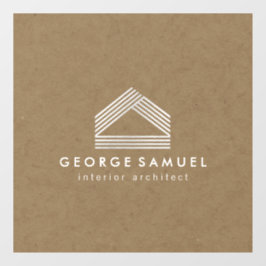 Modern Home Design | Abstract Logo on Wood Texture Raamsticker