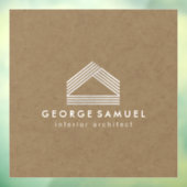 Modern Home Design | Abstract Logo on Wood Texture Raamsticker (Vel 3)