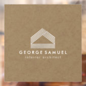 Modern Home Design | Abstract Logo on Wood Texture Raamsticker (Vel 2)