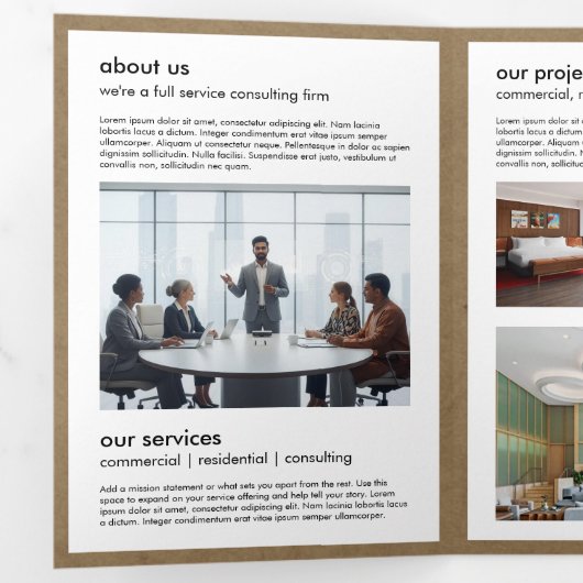 Modern Home Design Custom Abstract Logo  Drieluik Kaart (Binnenzijde eerst)