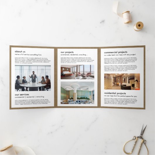 Modern Home Design Custom Abstract Logo  Drieluik Kaart (Binnen)