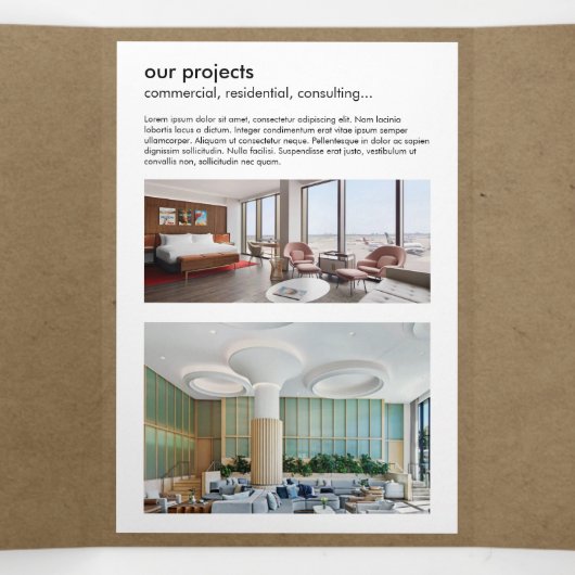 Modern Home Design Custom Abstract Logo Drieluik Kaart (Binnenkant midden)