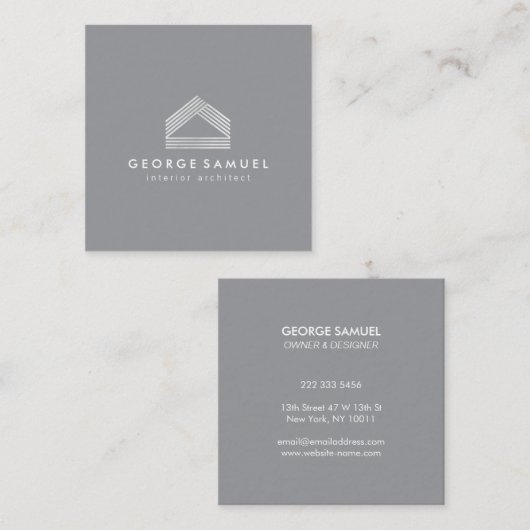 Modern Home Design Custom Abstract Logo  Vierkante Visitekaartje (Voorkant / Achterkant)