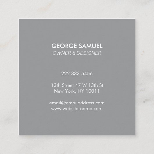 Modern Home Design Custom Abstract Logo Vierkante Visitekaartje (Achterkant)